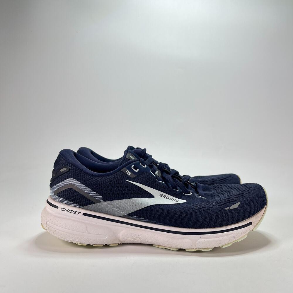 Brooks Ghost 15 Navy Peacoat Lace Up Road Running Shoes 1203801B450 Women's Sz 8